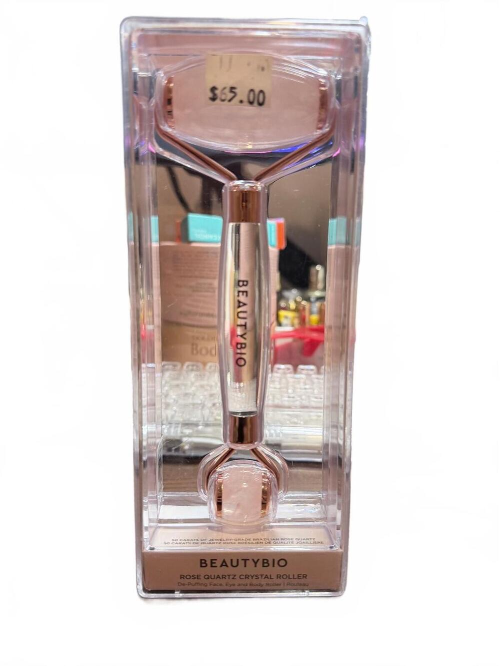 BeautyBio Rose Quartz Crystal Roller Face Eye Body NIB
